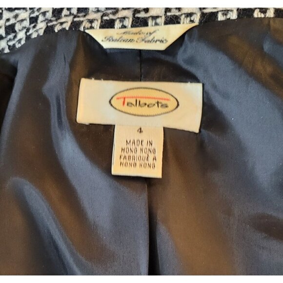 TALBOTS B&W Wool Btn-Up Blazer - Picture 6 of 7